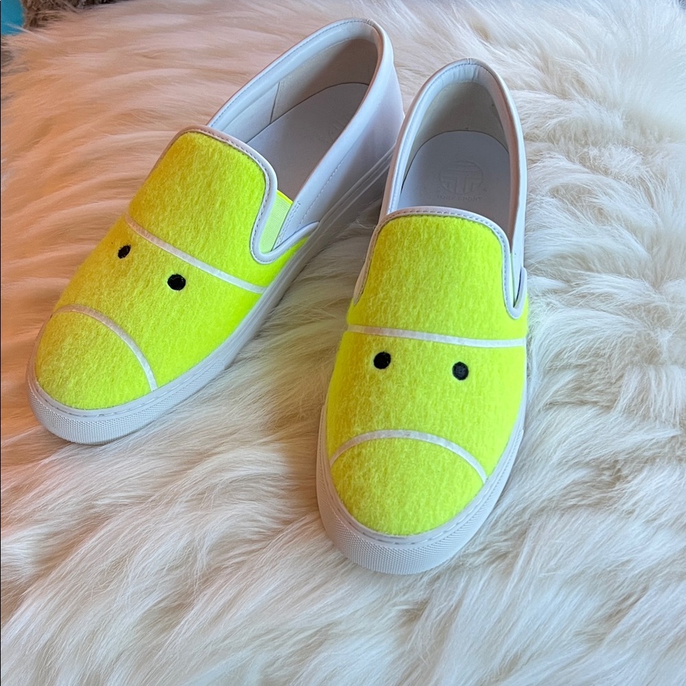 Tory Burch Neon Yellow Slip-On Sneakers